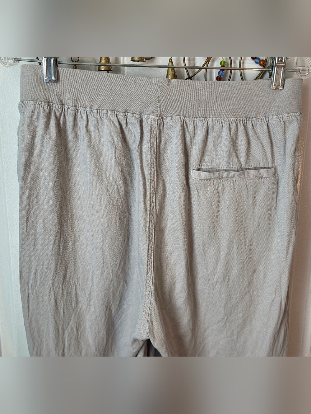 FAHERTY Arlie Day Pant Women's L Light Gray Tencel Linen Blend Joggers - Picture 7 of 14